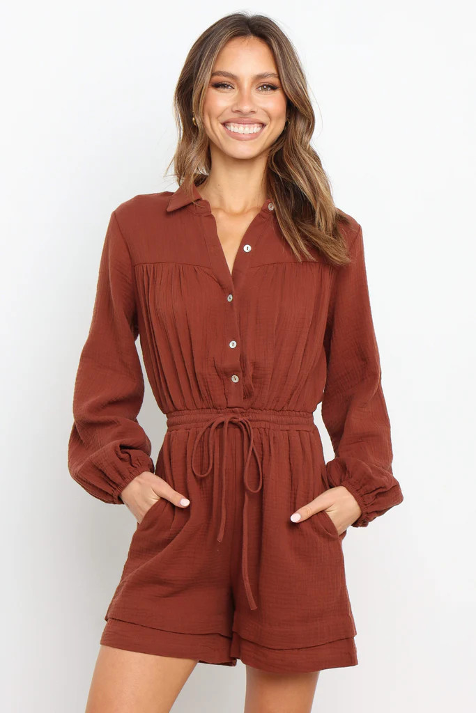 Frances Romper - Chocolate Brown | Petal & Pup (US)