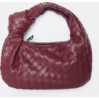 The Blame Burgundy Woven Pu Knot Detail Mini Pu Bag | Public Desire