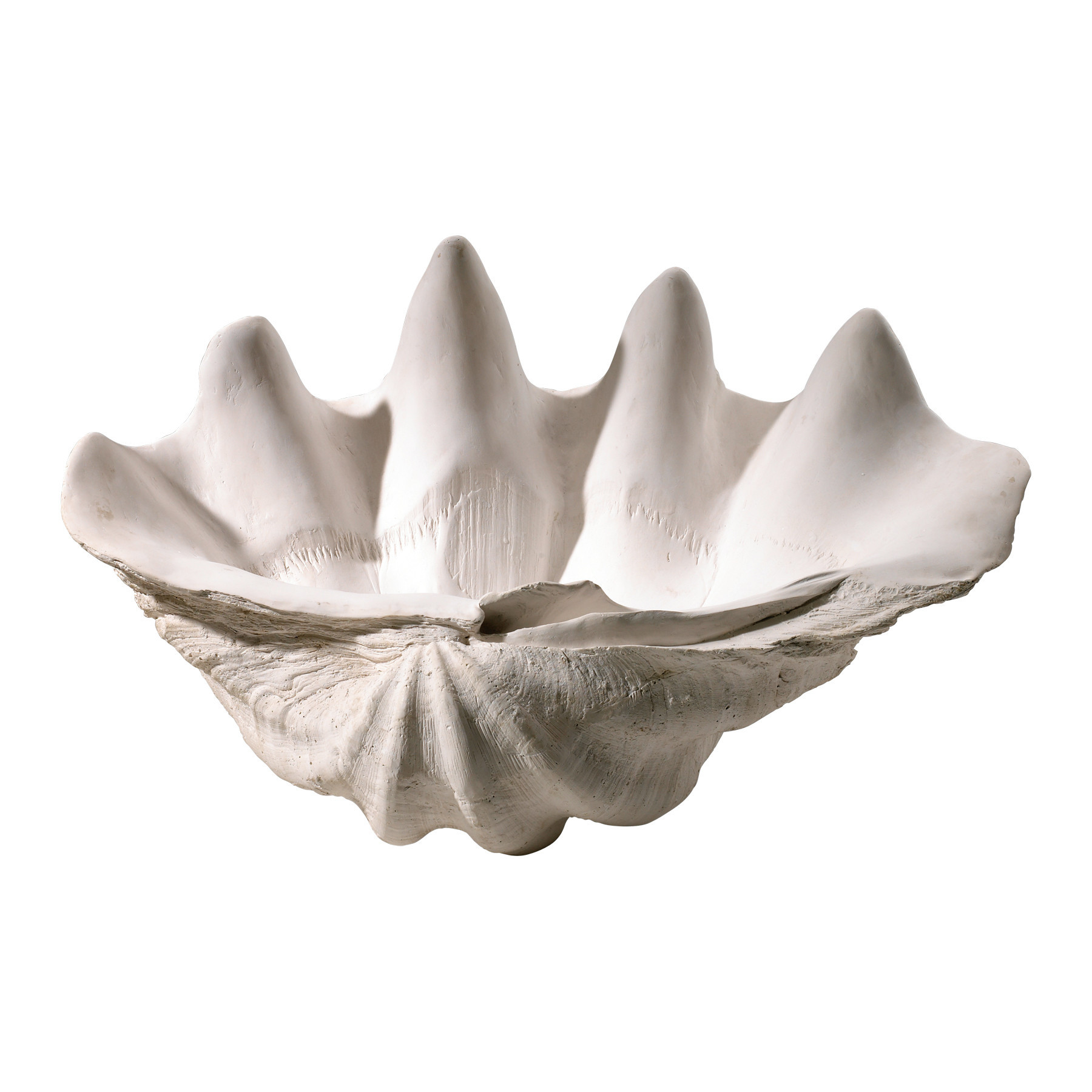 Large Decorative 21 Inch Coastal Beach White Clam Shell Bowl | Kathy Kuo Home
