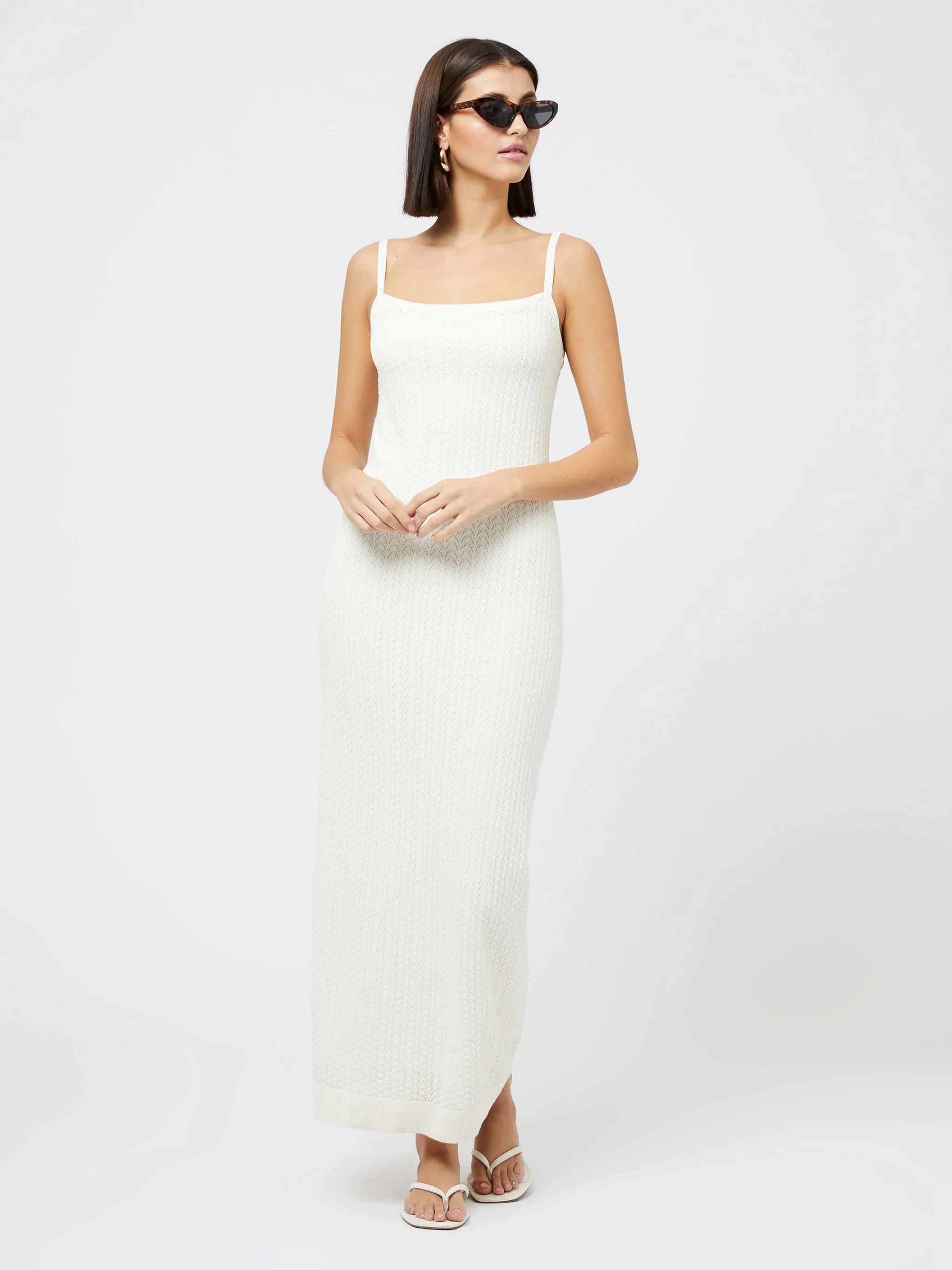 Cotton Pointelle Midi Dress | French Connection (US)