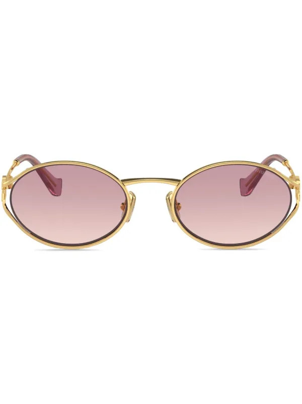 Miu Miu Eyewear oval-frame gradient-lenses Sunglasses - Farfetch | Farfetch Global