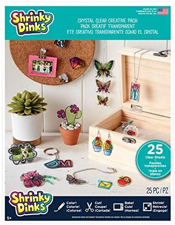 Shrinky Dinks Creative Pack, 25 Sheets Crystal Clear, Kids Art and Craft Activity Set, by Just Pl... | Amazon (US)