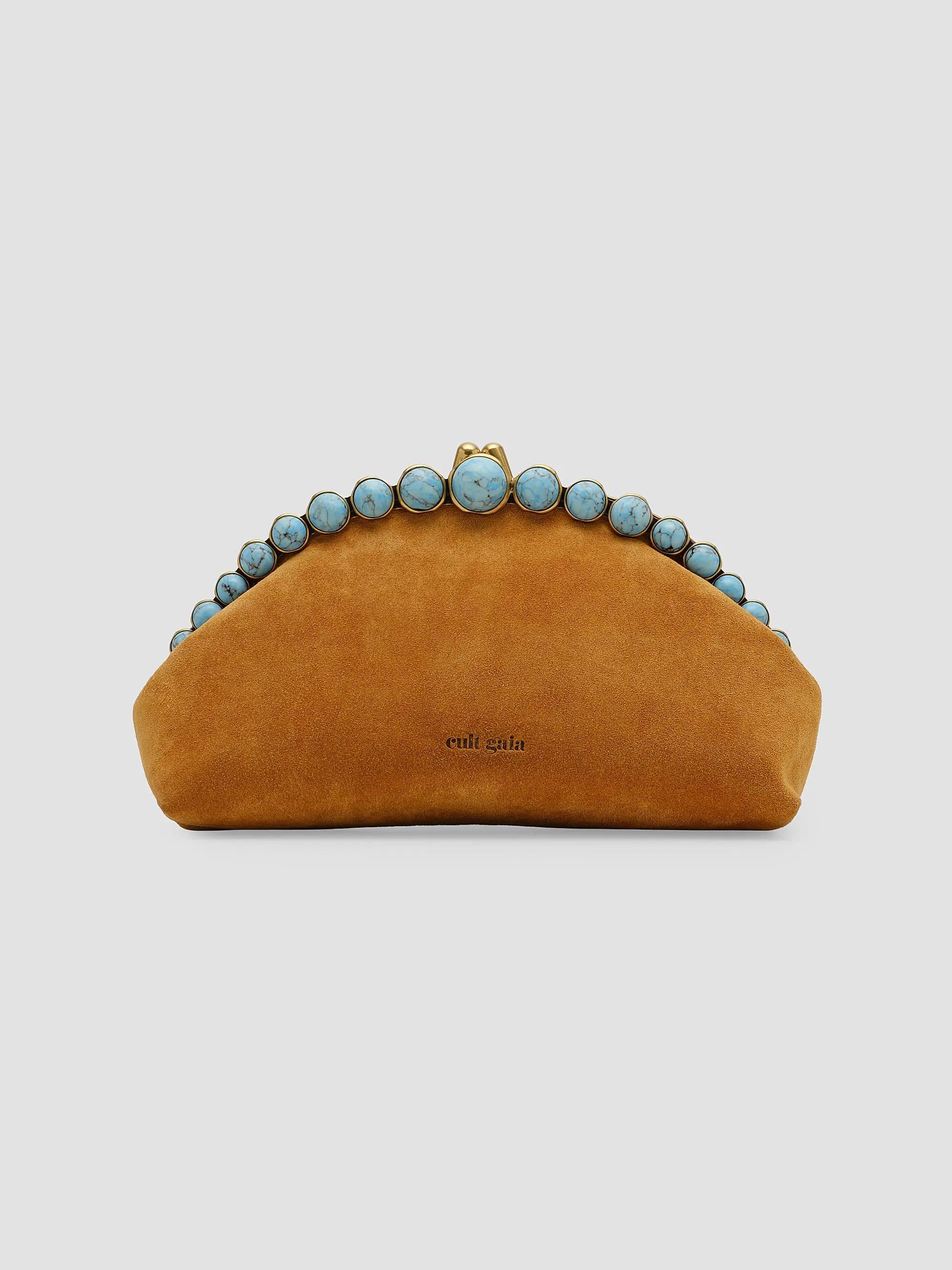 Cult Gaia Una Bead-Trim Suede Clutch | Saks Fifth Avenue | Saks Fifth Avenue