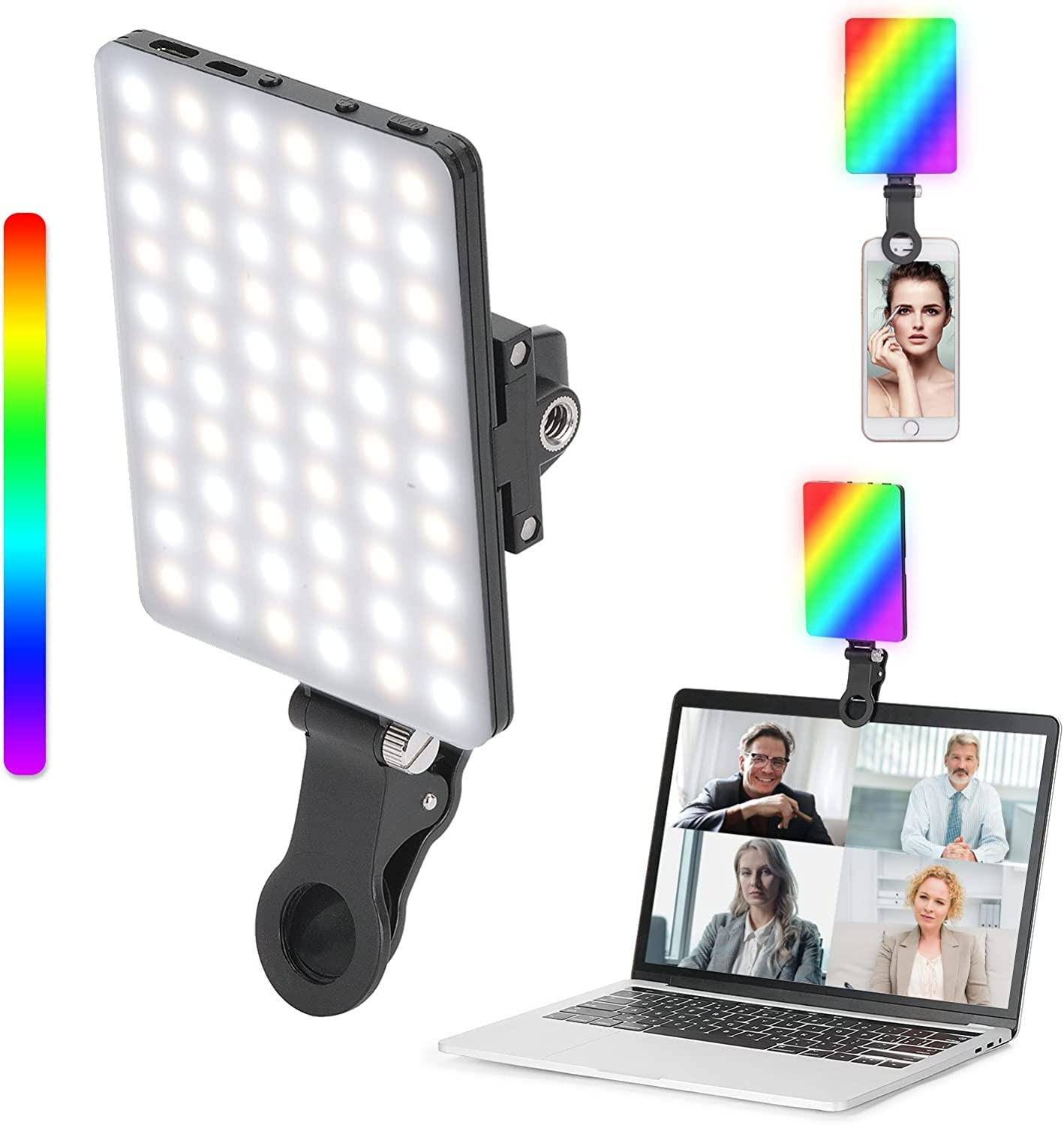 Newmowa RGB Video Light Portable LED Light for Phone, Tablet, Laptop, 360° Full Color CRI 95+ Di... | Amazon (US)