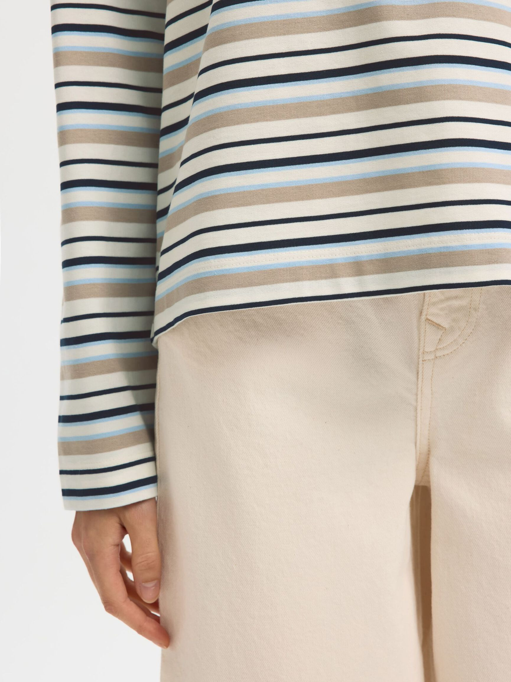 STRIPED LONG-SLEEVED T-SHIRT | Selected