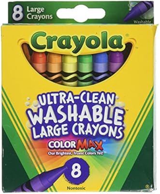 Crayola Washable Crayons, Large, 8 Colors - 2 Packs | Amazon (US)