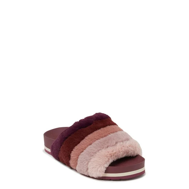 Time and Tru Women's Fuzzy Slides, sizes 6-11 - Walmart.com | Walmart (US)