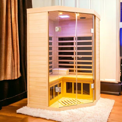 KISRAIS Indoor Bluetooth Compatible FAR Infrared Sauna in Hemlock | Wayfair North America