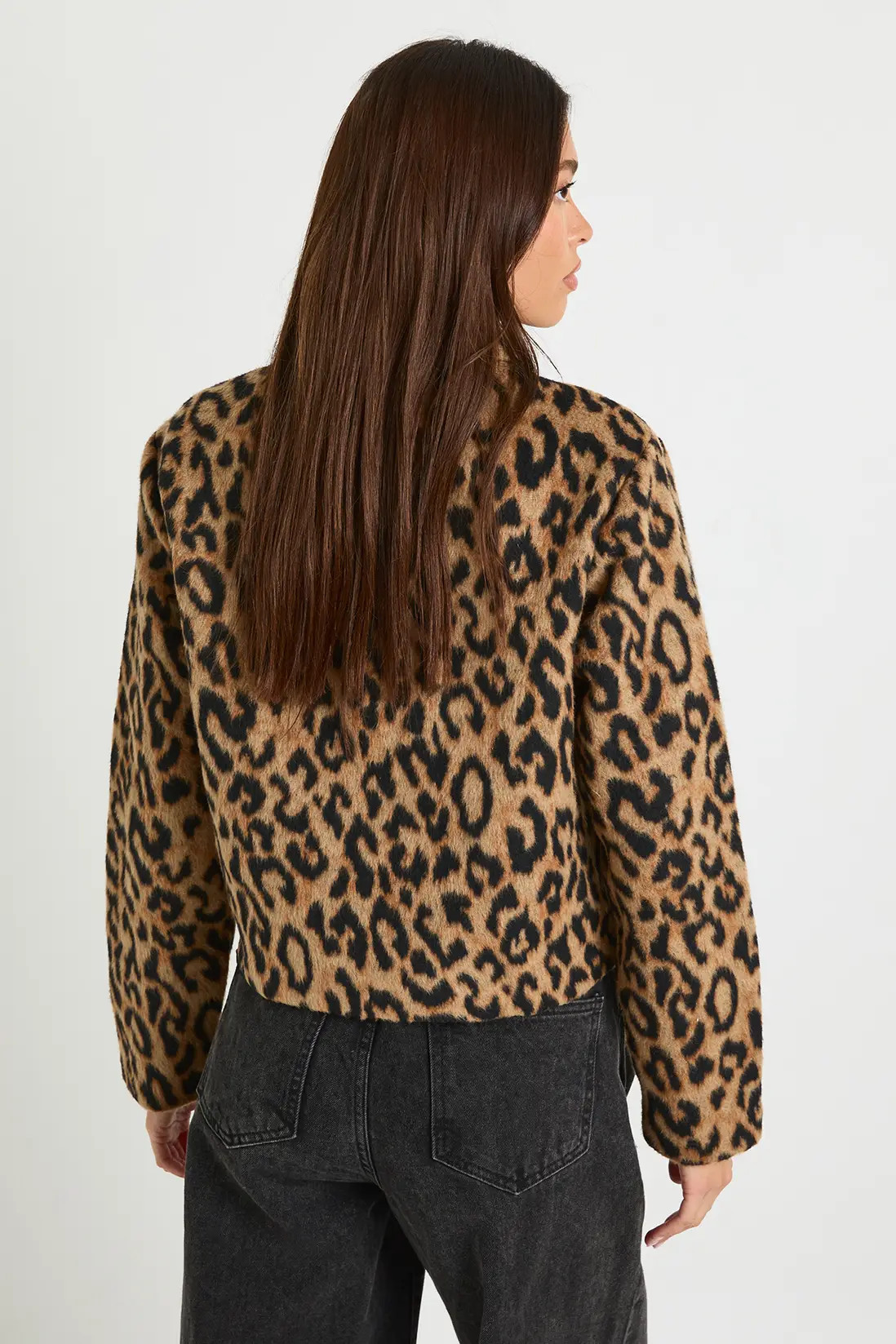 Leopard Wool Look Jacket | Nasty Gal US