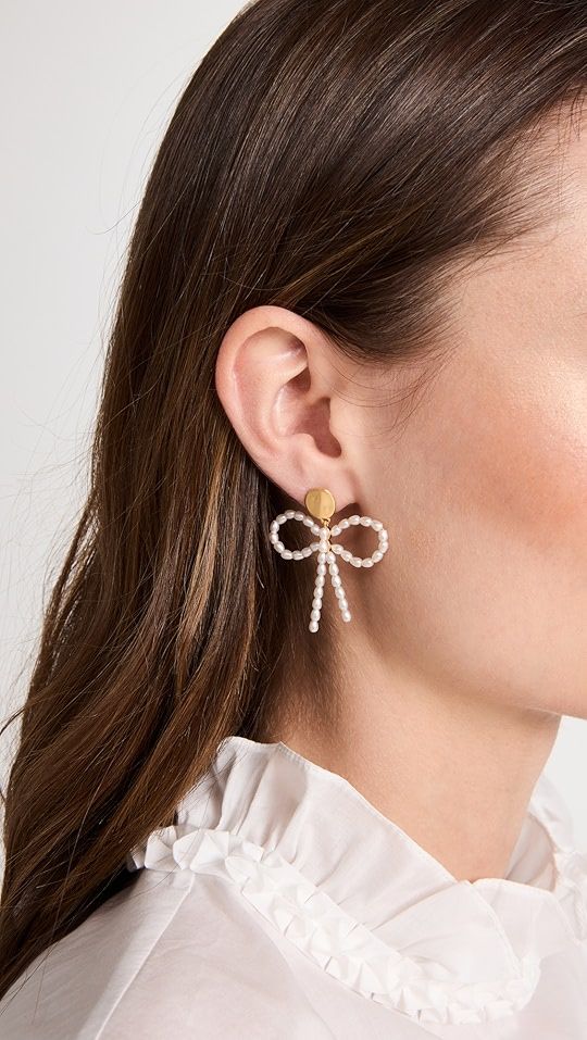 Madewell Beaded Bow Earrings | SHOPBOP | Shopbop