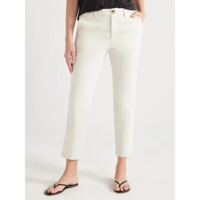 Free Assembly Women’s Slim Straight Chino Pants, 26” Inseam, Sizes 0-20 | Walmart (US)