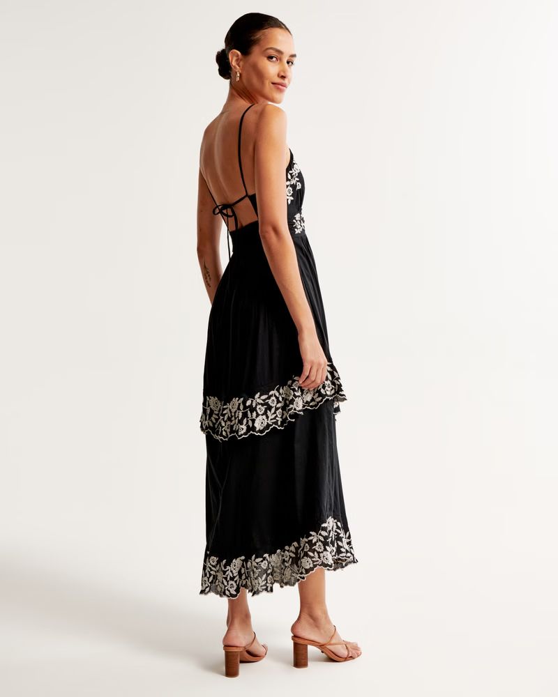 Embroidered Tiered Maxi Dress | Abercrombie & Fitch (US)