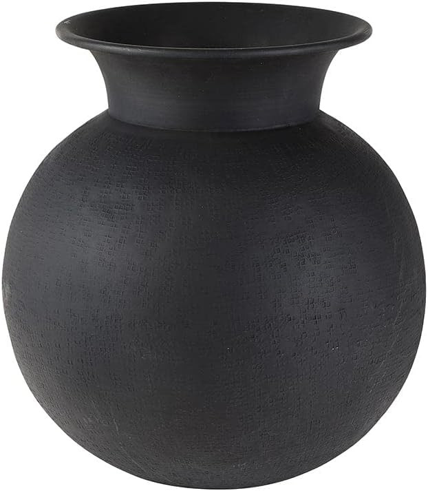 47th & Main Rustic Flower Vase | Metal Pot Vase for Home Décor, Large, Black | Amazon (CA)
