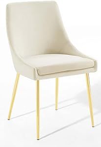 Amazon.com - Modway Viscount Performance Velvet Dining Chairs - Set of 2, Gold Ivory - Chairs | Amazon (US)