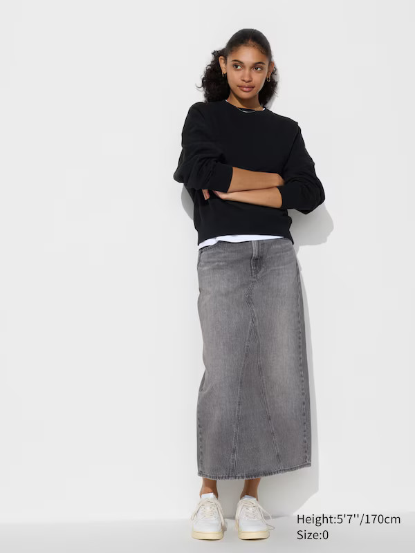 Denim Panel Long Skirt | UNIQLO (US)