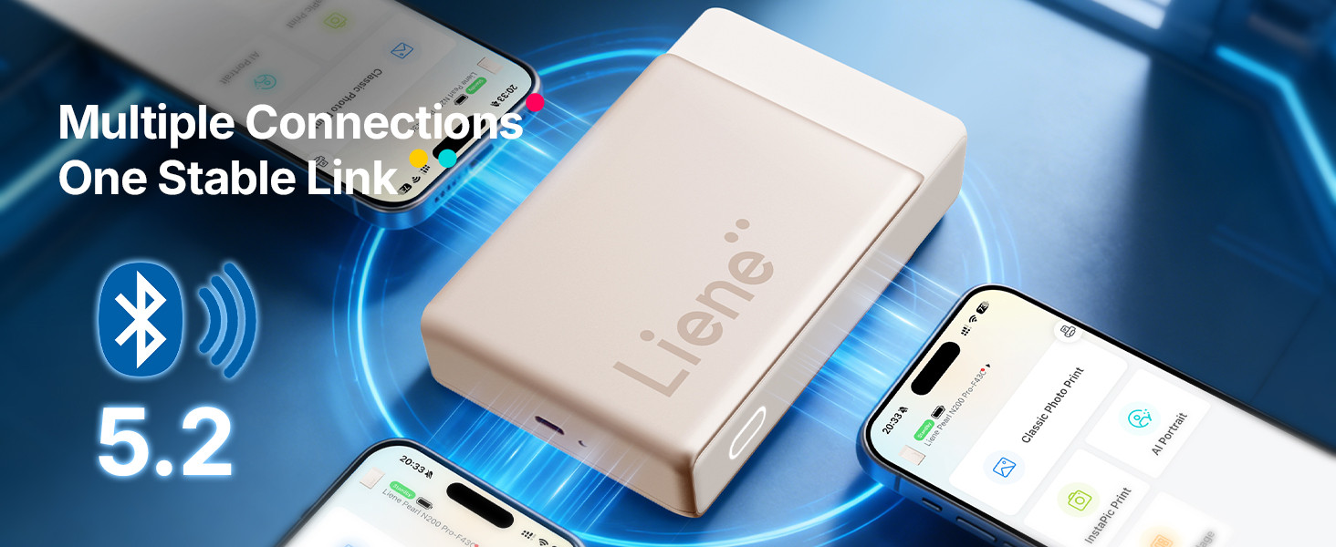 Liene Pearl N200 Pro Portable AI Photo Printer, Instant Mini Picture Printer for iPhone Smartphon... | Amazon (US)