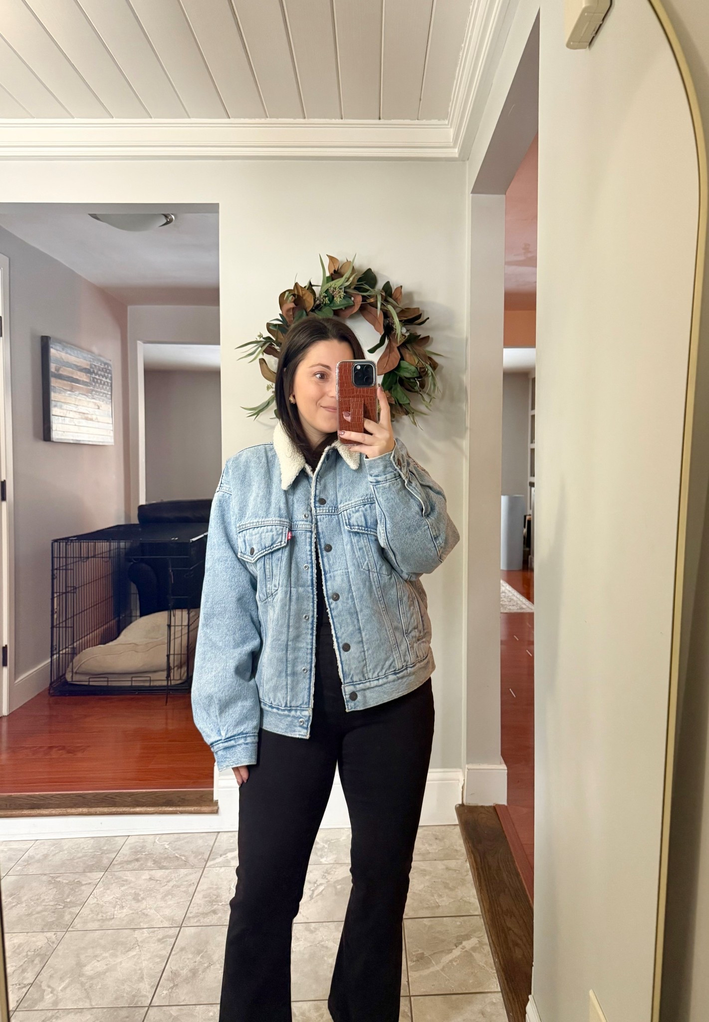 Size xs denim jacket
For reference I am:
5ft, 120lbs, 26” waist

@Revolve 

#LTKPetite #LTKSeasonal #LTKootd