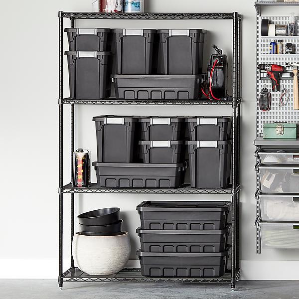 InterMetro Black 4-Shelf Starter Unit | The Container Store