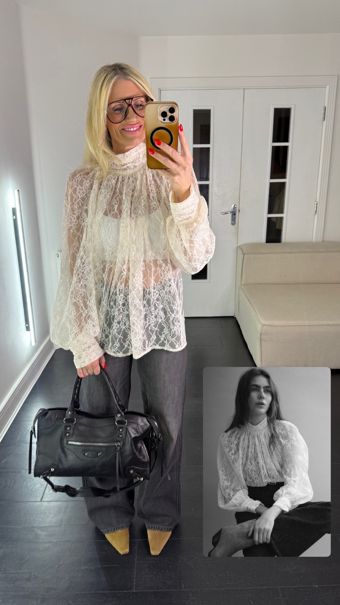 Love this lace blouse 🥰 

#LTKspring #LTKstyletip #LTKpetite