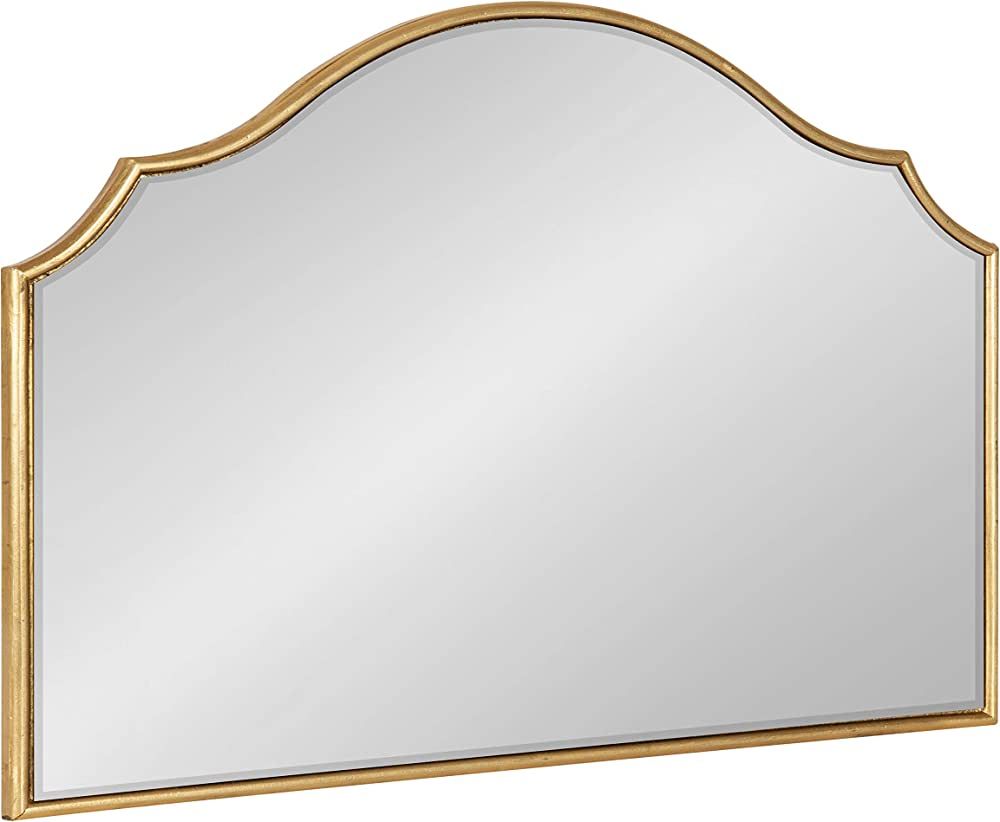 Kate and Laurel Leanna Glam Horizontal Wall Mirror, 18 x 24, Gold, Sophisticated Large Mirror for Wa | Amazon (US)