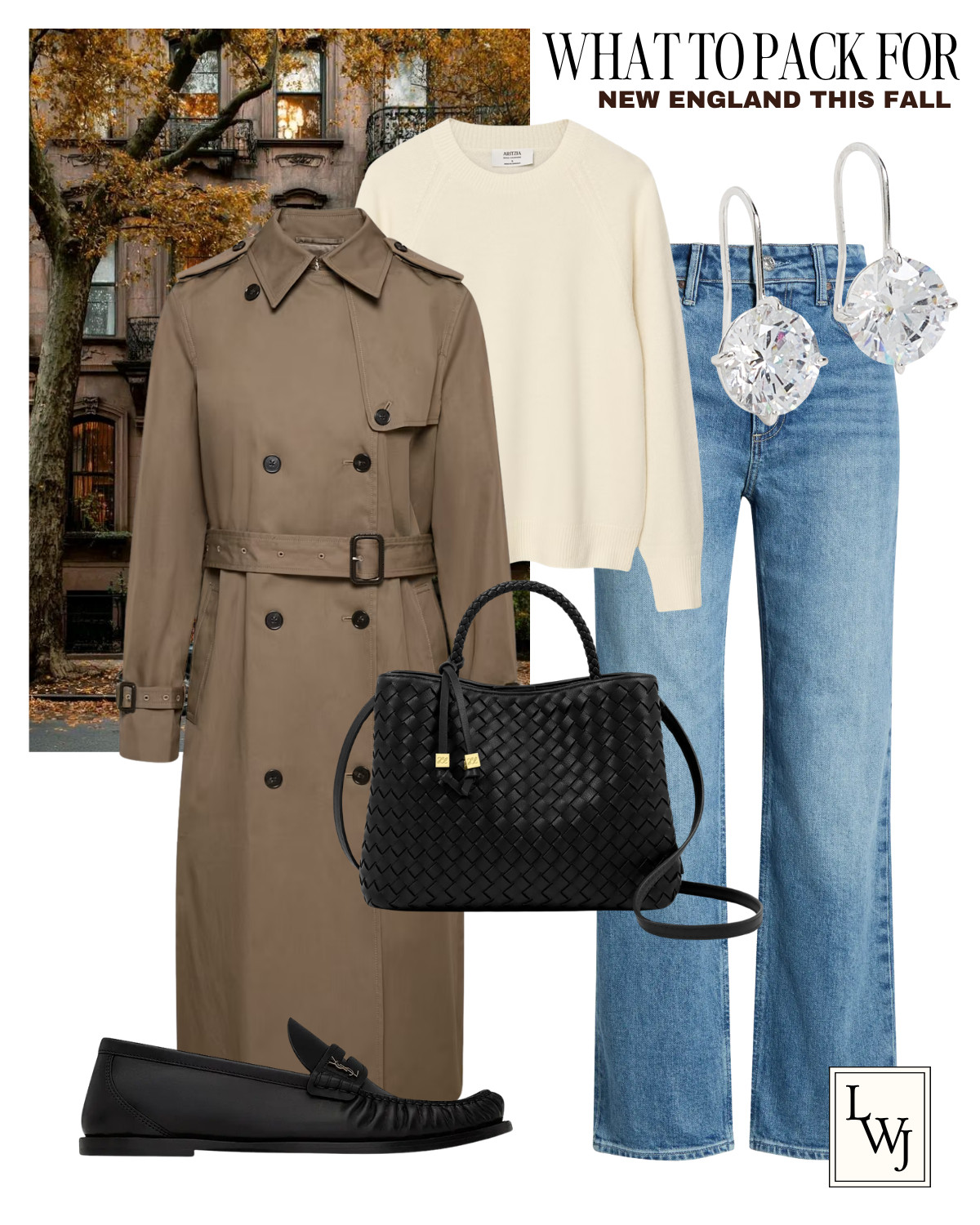 what to pack for new england this fall 

fall style / fall outfits / east coast / style over 30 / elevated style / preppy style / straight leg jeans / aritzia trench coat / cashmere sweater / ysl loafers / katie loxton purse

#LTKootd #LTKSeasonal #LTKTravel