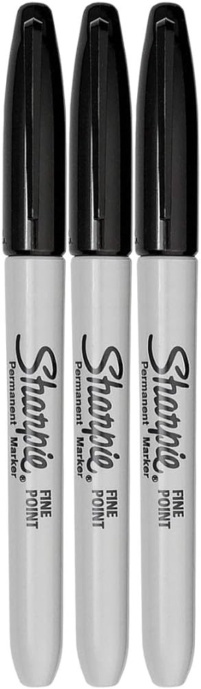 Sharpie Permanent Markers, Fine Point, Black, 3 Count | Amazon (US)