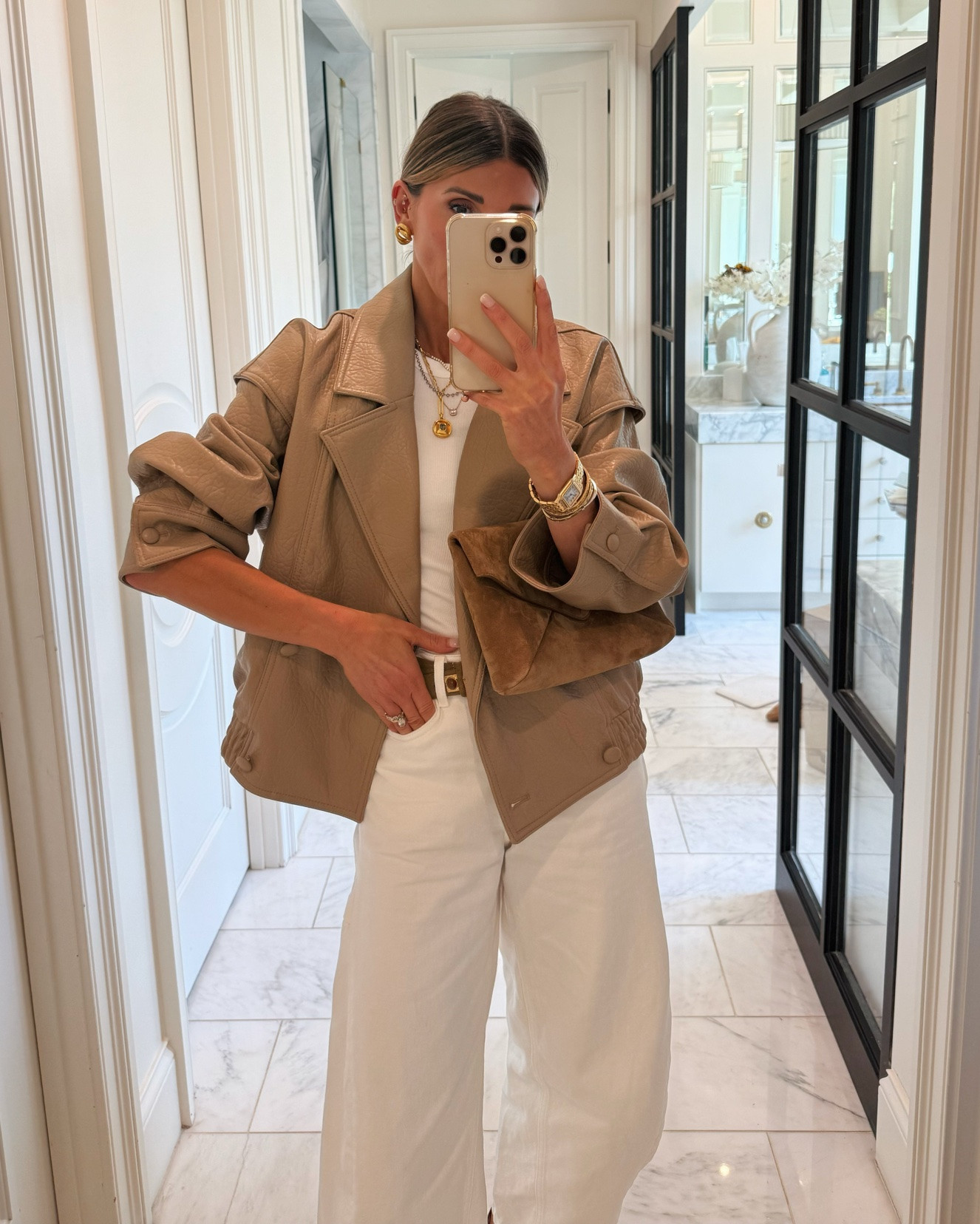 Zara outfit! This faux leather bomber jacket is so chic for fall.

#LTKootd #LTKSeasonal