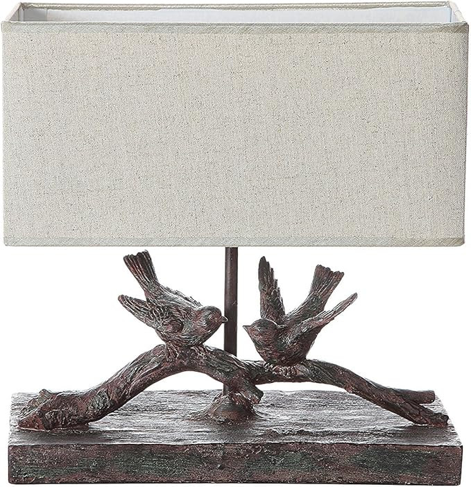 Creative Co-Op Rustic Bird Lamp with Rectangle Shade | Amazon (US)