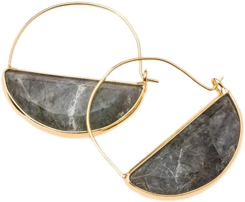 Scout Curated Wears - Stone Prism Hoop Earring - Labradorite/Gold | Amazon (US)