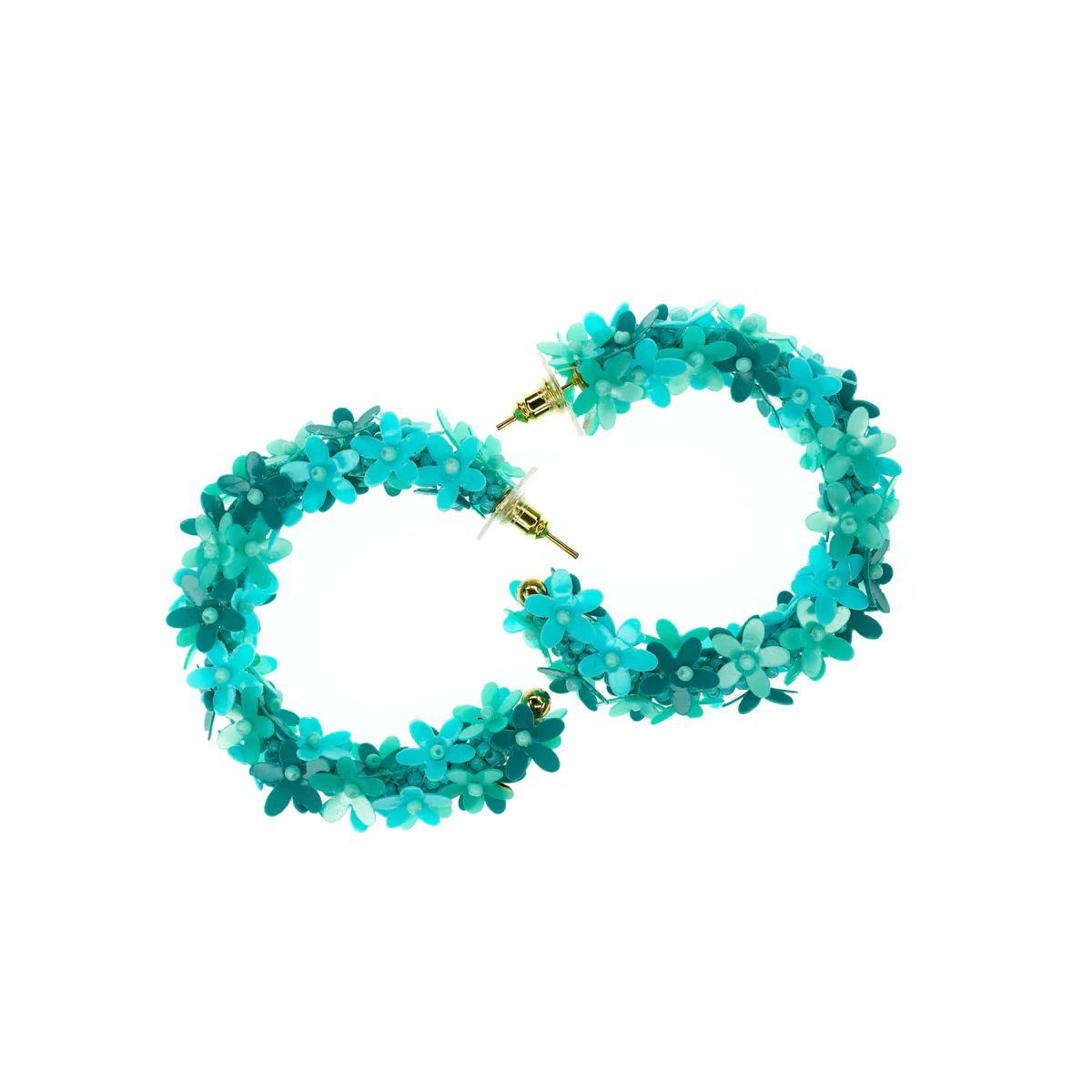 Flower Hoops in Turquoise | Beth Ladd Collections