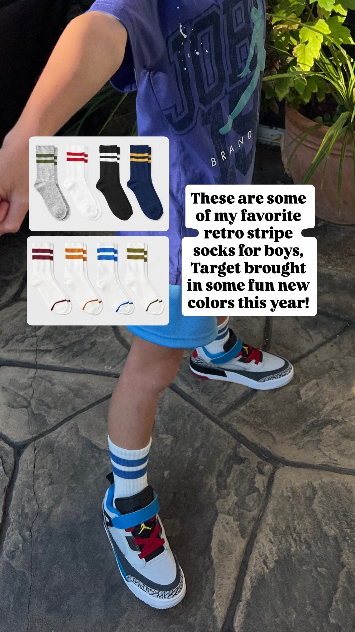 **These retro stripe socks for boys are some of my favorite, Target brings them in each year!