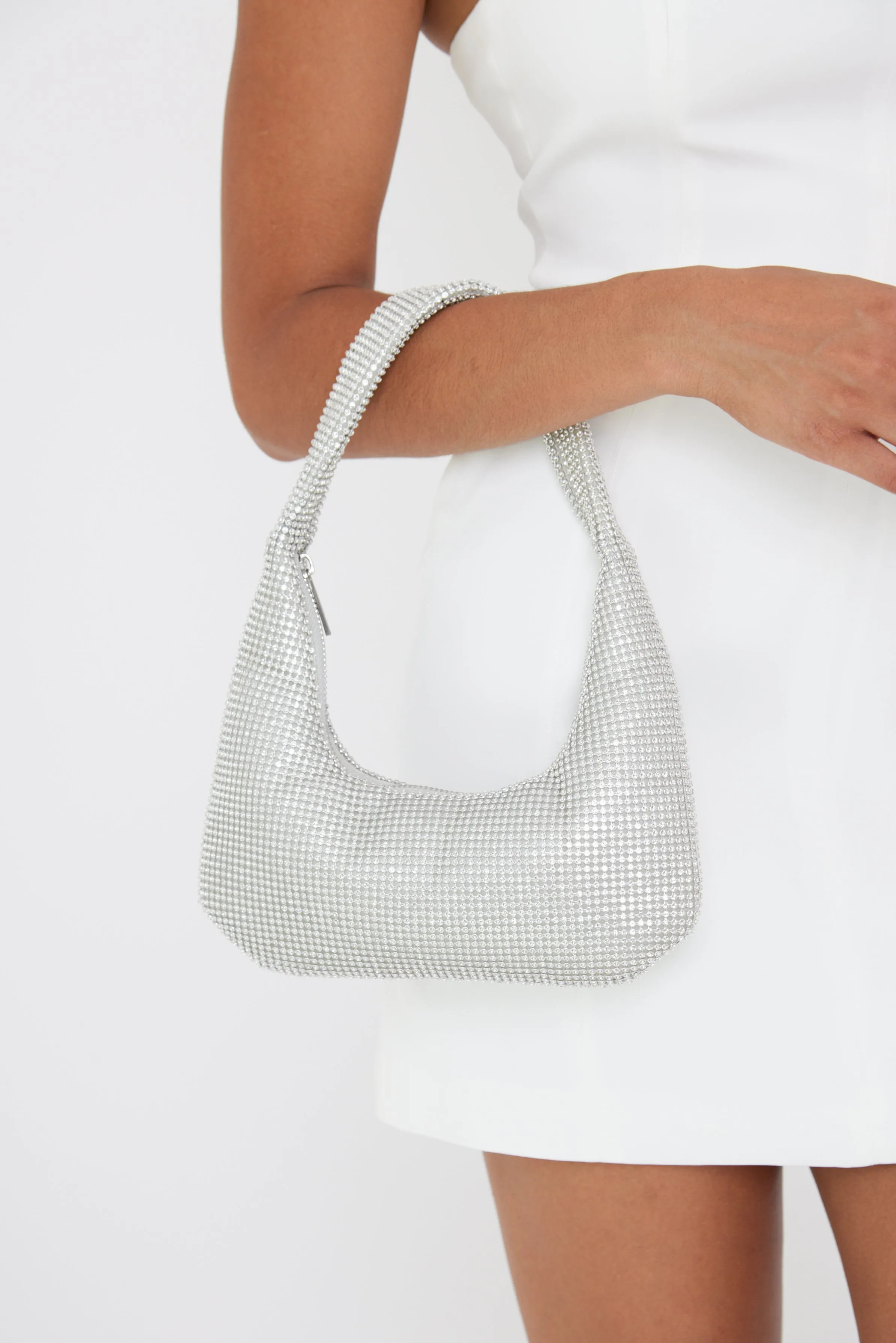 Chainmail Round Crystal Bag | Boohoo.com (UK & IE)