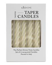 Set Of 6 Boxed Italian Twisted Taper Candles | TJ Maxx