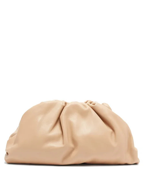 Bottega Veneta - The Pouch Large Leather Clutch - Womens - Nude | Matches (US)