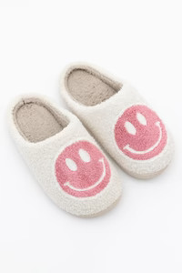 Pink Smiley Slippers | Pink Lily