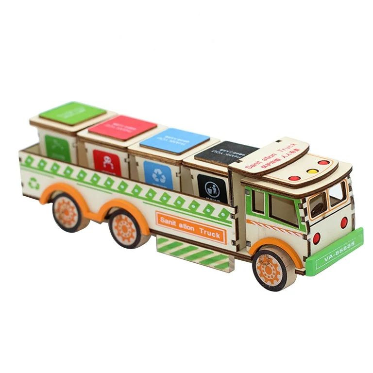 1pc Wooden Packing Garbage Truck Garbage Sorter Car Children Car Toy for Kids (Random Color) | Walmart (US)