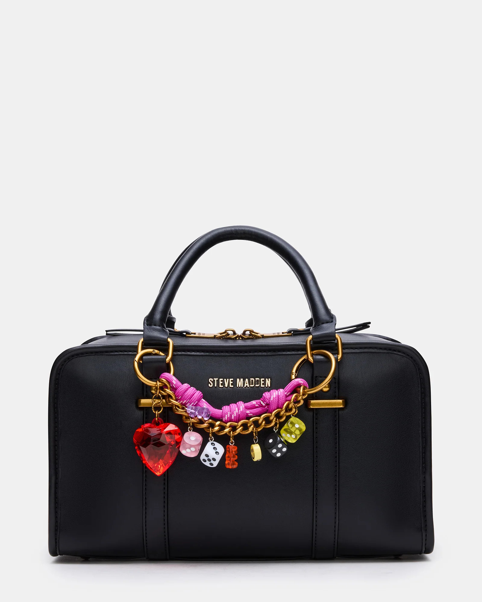 SELAH Bag Black Boxy Structured Crossbody Top-Handle Handbag | Steve Madden (US)