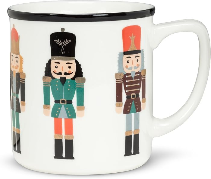 Abbott Collection Nutcracker Mug - Bone China Coffee Cup, Ivory/Multi, 4.25 inches H (14oz) | Amazon (CA)