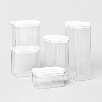 5pc Airtight Canister Set White - Brightroom&#8482; | Target