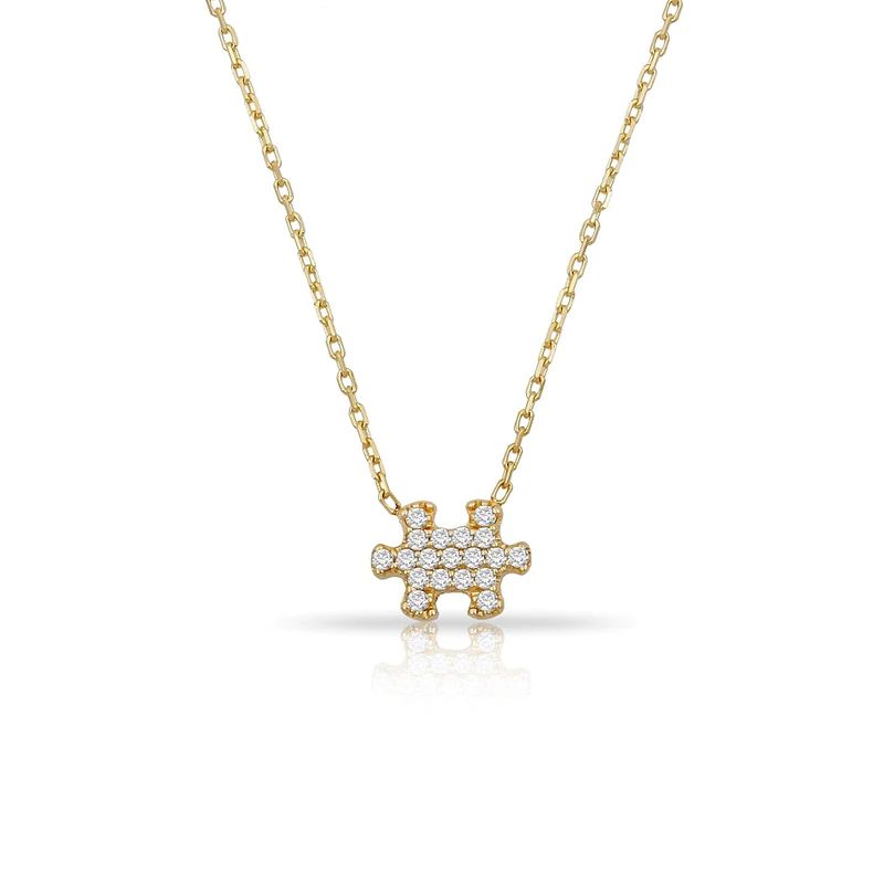 Crystal Puzzle Piece Necklace | The Sis Kiss