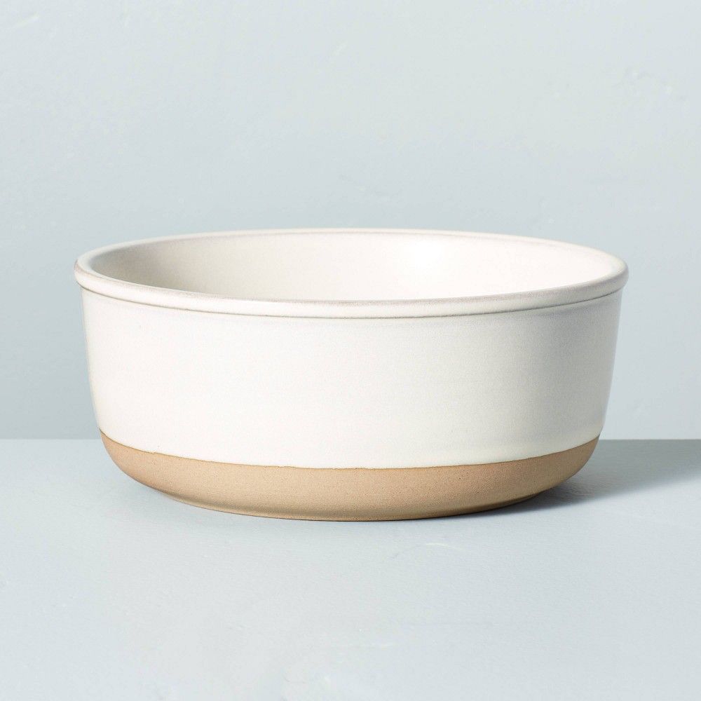 24oz Modern Rim Stoneware Cereal Bowl Matte Sour Cream - Hearth & Hand™ with Magnolia | Target