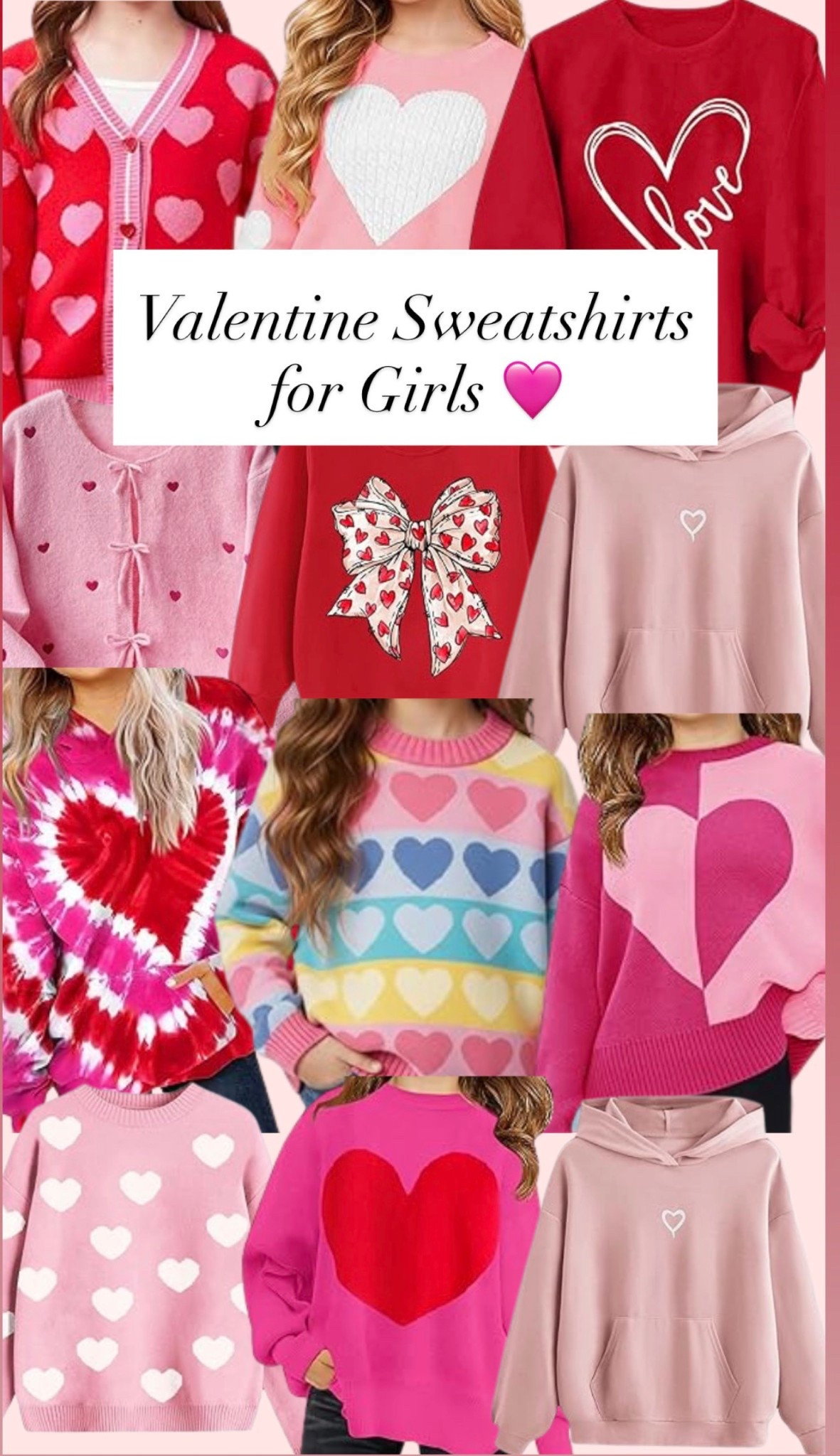 Valentine’s Day sweatshirts for girls. Order now for the big day.

#LTKValentine #LTKKids