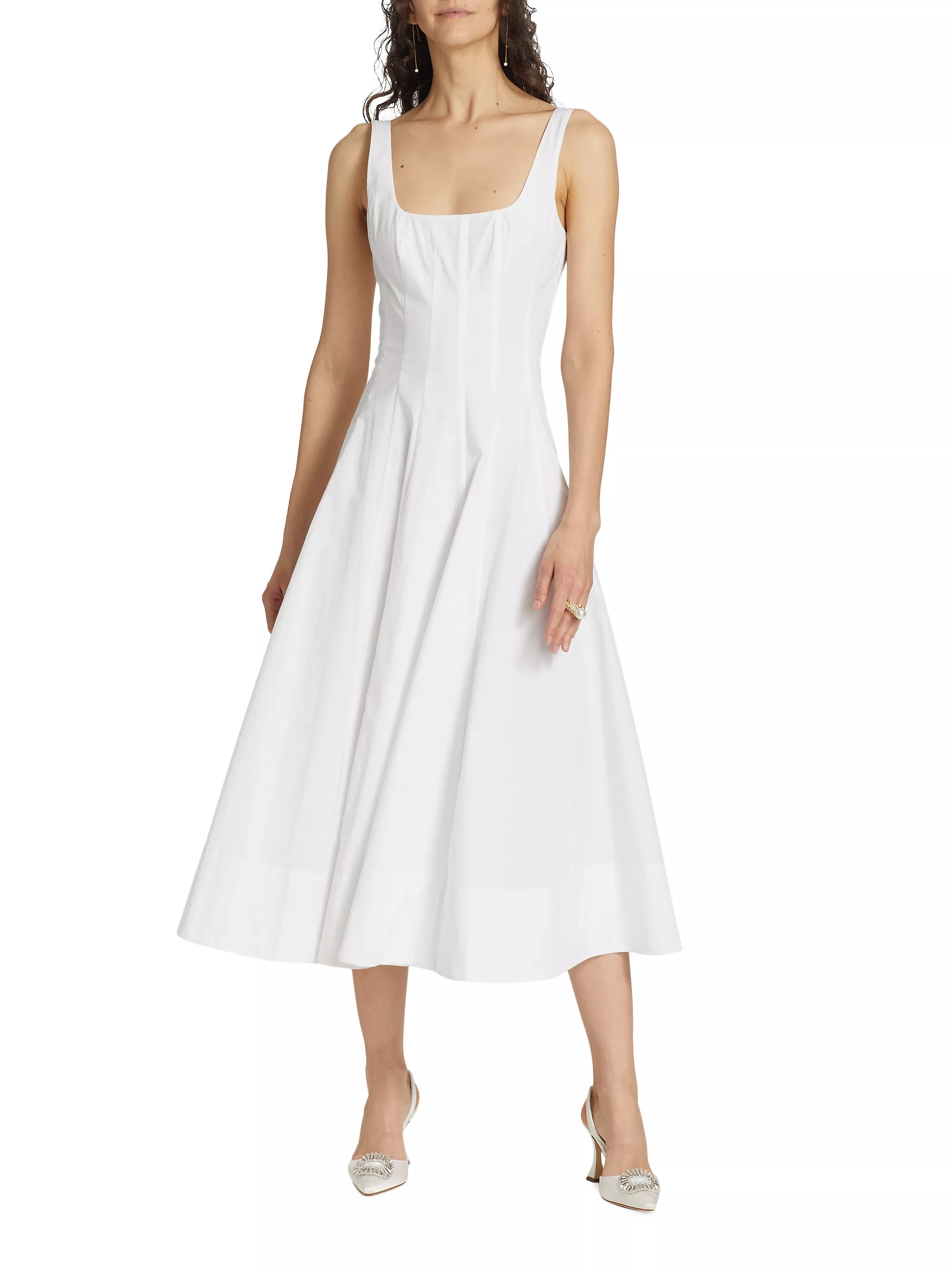 Wells Cotton Poplin A-Line Midi-Dress | Saks Fifth Avenue