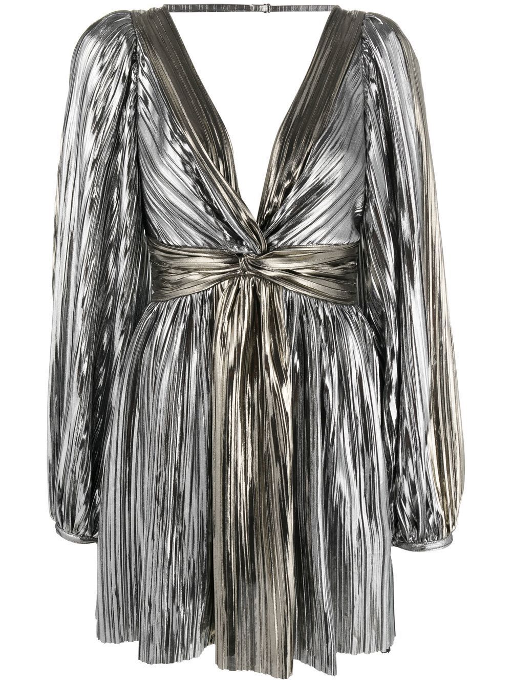 Sabina Musayev Pleated Metallic Mini Dress - Farfetch | Farfetch Global