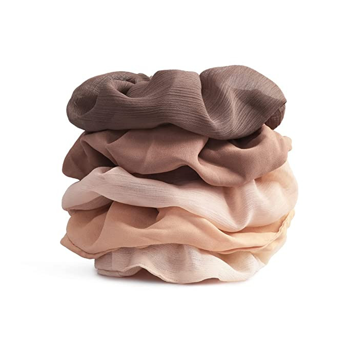 Kitsch Crepe Scrunchies for women | Hair Scrunchies | Holiday Gift Ponytail | 5 Pack (Terra Cotta... | Amazon (US)