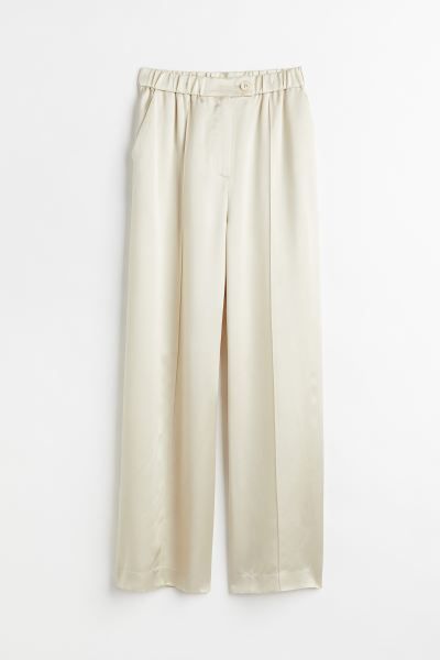 Straight silk-blend trousers | H&M (DE, AT, CH, NL, FI)