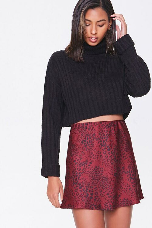 Satin Animal Print Mini Skirt | Forever 21 (US)