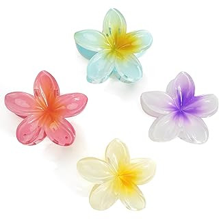 Flower Hair Clip, Nonslip Flower Claw Clips Strong Hold Hawaiian Claw Clip for Medium Thick Hair ... | Amazon (UK)