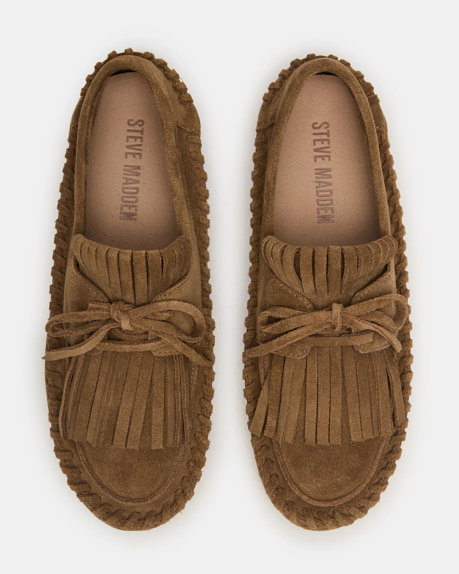 SAMUAL Chestnut Suede Fringe Boat Women's Loafer | Steve Madden (US)