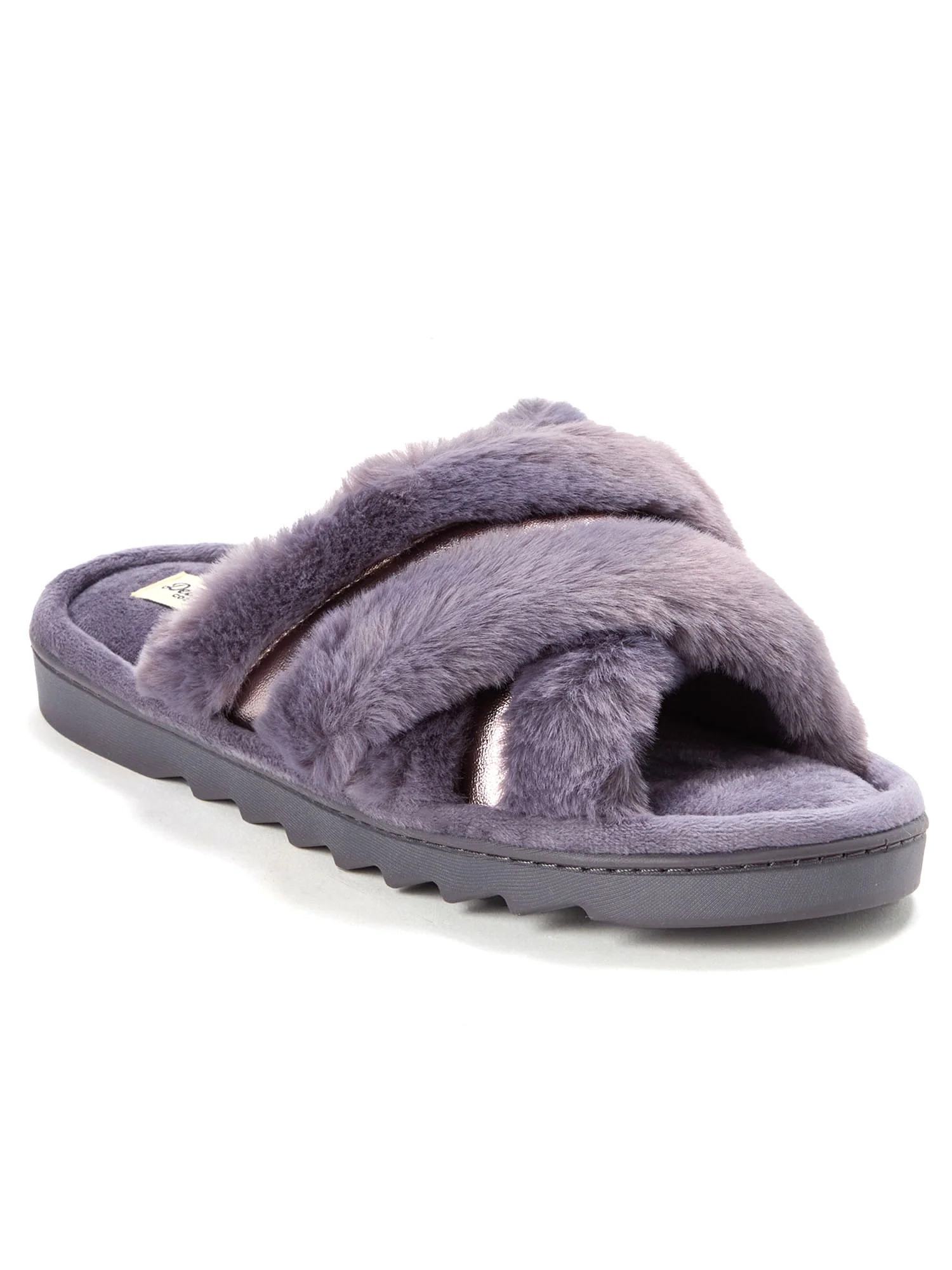 Dearfoams Cozy Comfort Women's Metallic Crossband Slippers | Walmart (US)